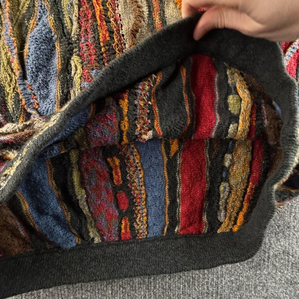 Coogi Classic Linen Blend Australia Sweater XL Pullover Colorful Authentic - Picture 11 of 16